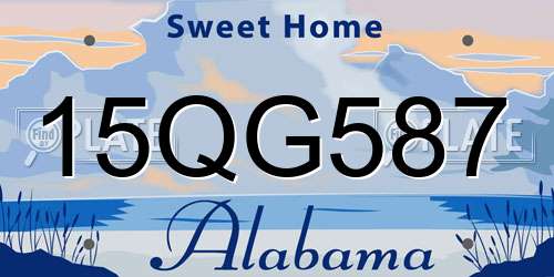 15QG587 Alabama License Plate