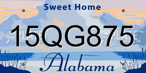 15QG875 Alabama License Plate