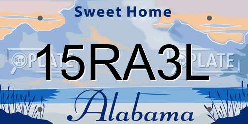 15RA3L Alabama License Plate