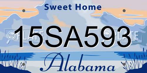 15SA593 Alabama License Plate