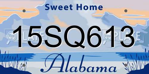 15SQ613 Alabama License Plate