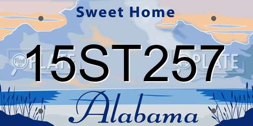 15ST257 Alabama License Plate