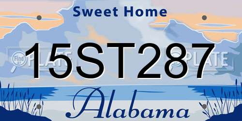 15ST287 Alabama License Plate