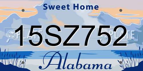 15SZ752 Alabama License Plate