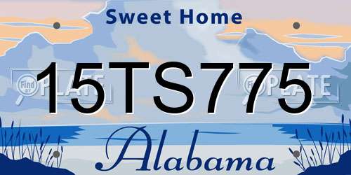 15TS775 Alabama License Plate