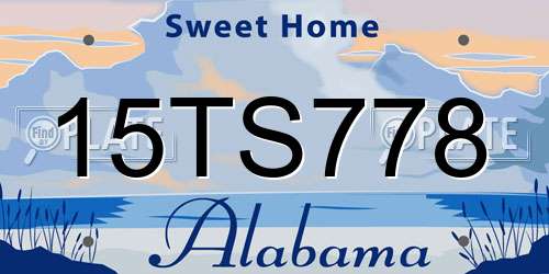 15TS778 Alabama License Plate