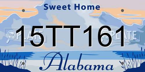 15TT161 Alabama License Plate