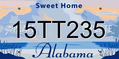 15TT235 Alabama License Plate
