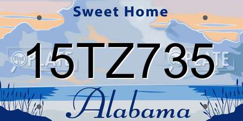 15TZ735 Alabama License Plate