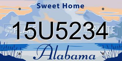 15U5234 Alabama License Plate
