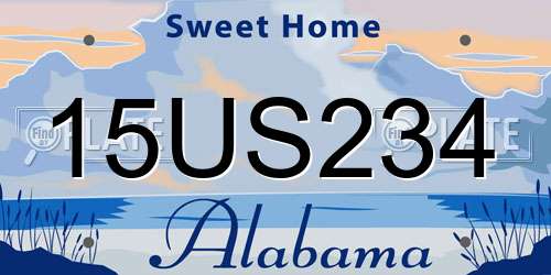 15US234 Alabama License Plate