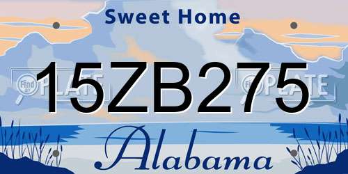 15ZB275 Alabama License Plate