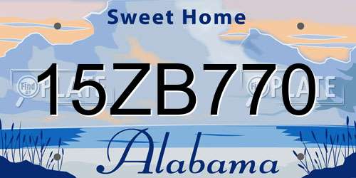 15ZB770 Alabama License Plate