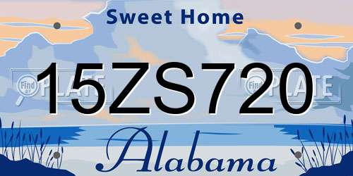 15ZS720 Alabama License Plate