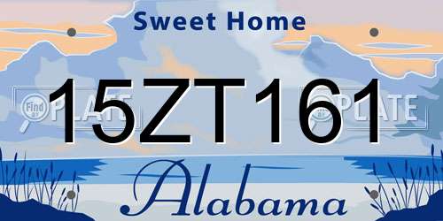15ZT161 Alabama License Plate