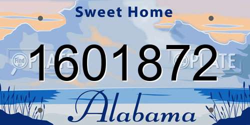 1601872 Alabama License Plate