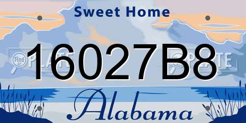 16027B8 Alabama License Plate