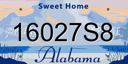 16027S8 Alabama License Plate