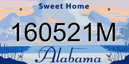 160521M Alabama License Plate