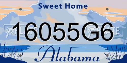 16055G6 Alabama License Plate