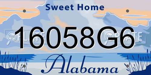 16058G6 Alabama License Plate