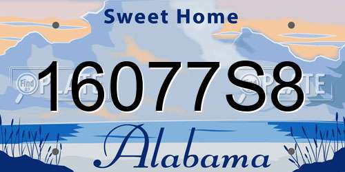 16077S8 Alabama License Plate
