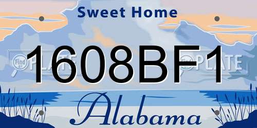 1608BF1 Alabama License Plate