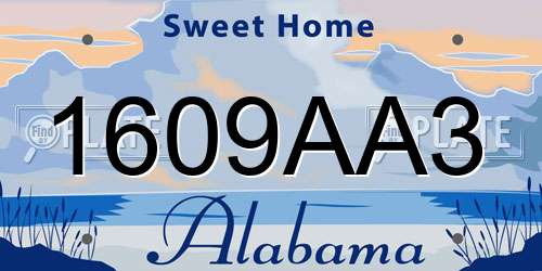 1609AA3 Alabama License Plate