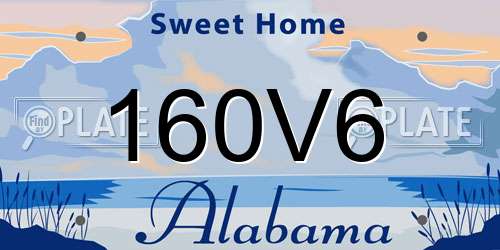 160V6 Alabama License Plate