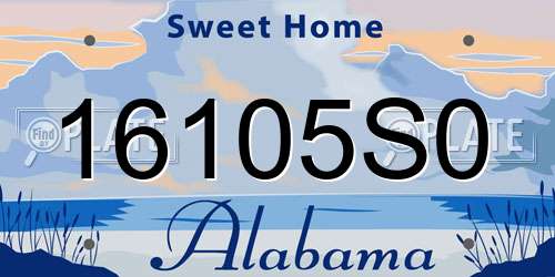 16105S0 Alabama License Plate