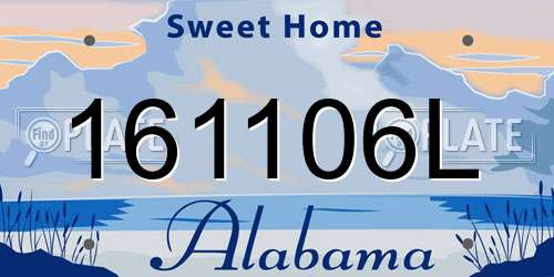 161106L Alabama License Plate