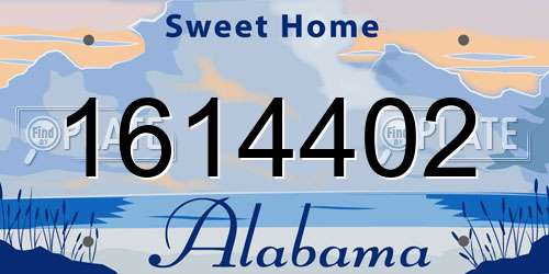 1614402 Alabama License Plate