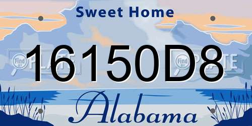 16150D8 Alabama License Plate