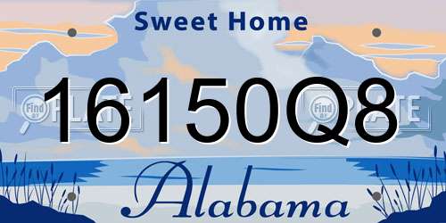 16150Q8 Alabama License Plate