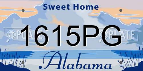 1615PG Alabama License Plate