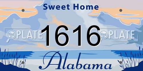 1616 Alabama License Plate