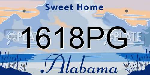 1618PG Alabama License Plate