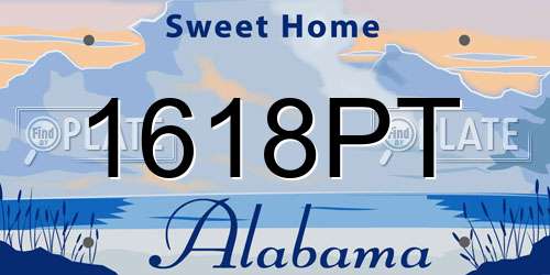 1618PT Alabama License Plate