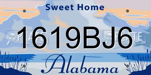 1619BJ6 Alabama License Plate