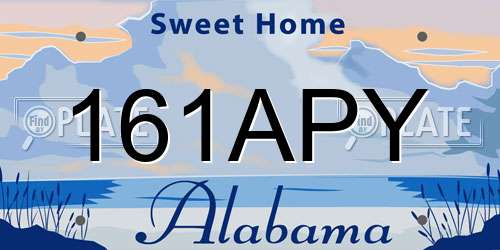 161APY Alabama License Plate