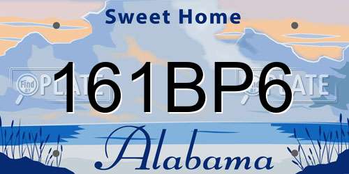161BP6 Alabama License Plate