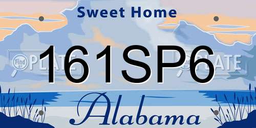 161SP6 Alabama License Plate