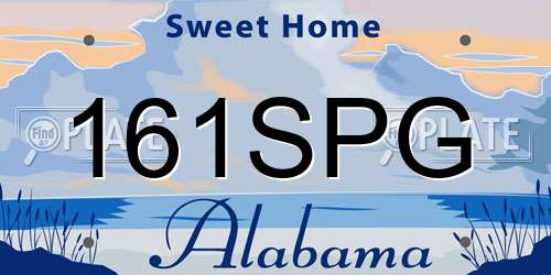 161SPG Alabama License Plate