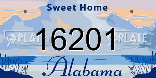 16201 Alabama License Plate
