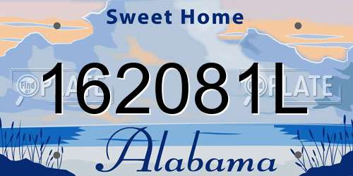 162081L Alabama License Plate