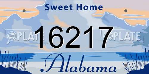 16217 Alabama License Plate
