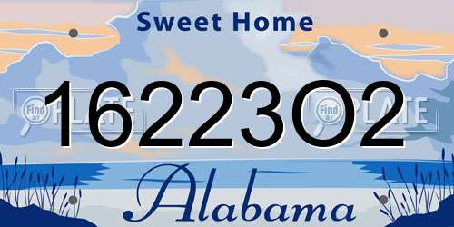 16223O2 Alabama License Plate