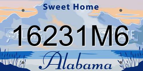 16231M6 Alabama License Plate