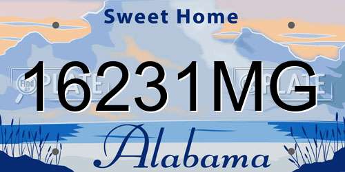 16231MG Alabama License Plate