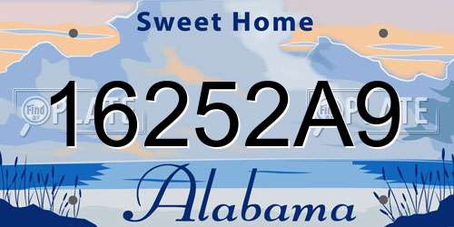 16252A9 Alabama License Plate